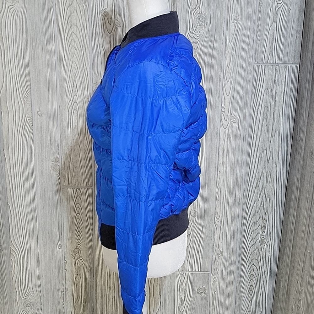 Athleta Puffer Bomber Jacket Blue Goose Down Women's Small - Picture 2 of 10